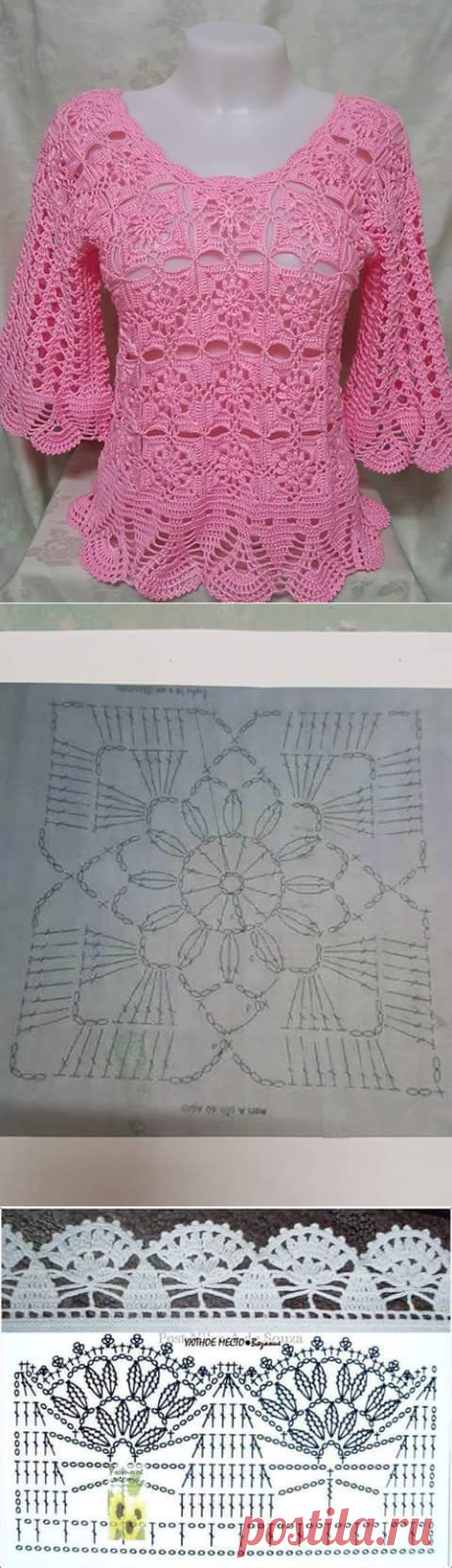 See that beautiful blouse all crafted in crochet yarn store - Crochet patterns free