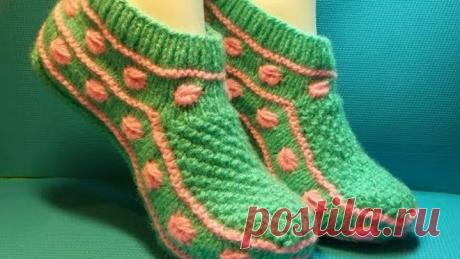 вязание спицами домашние тапочки