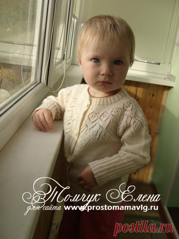 КОФТОЧКА спицами на круглой кокетке, описание