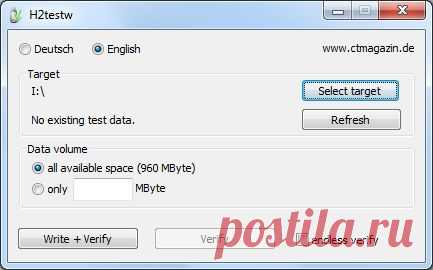 Тестирование памяти флешки (flash) программой H2testw.