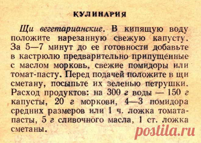 Щи вегетарианские
