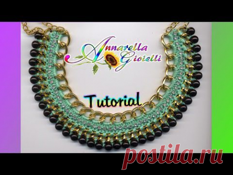 Tutorial Collana &quot;Egitto&quot; all'uncinetto | How to crochet a statement necklace - YouTube