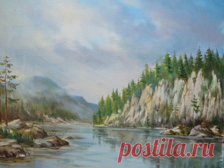 Мста.Уральские горы.Х.Масло.40х60см