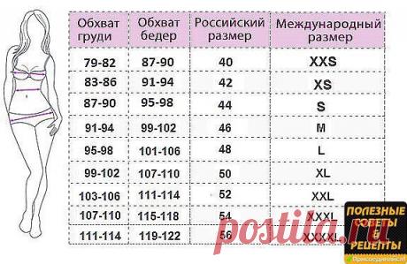 Универсальная табличка размеров. Обязательно сохрани себе - пригодится!