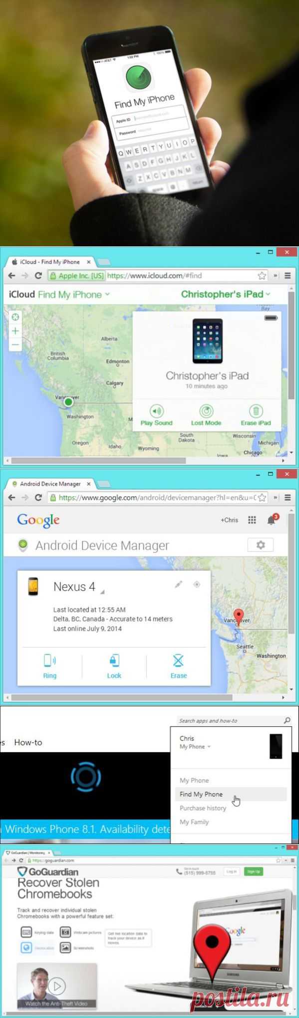 MobileDevice &mdash;  Как удаленно отследить местоположение смартфона или планшета