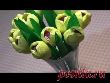 Подарок на 8 марта. Мастер-класс: Тюльпаны из бумаги своими руками.