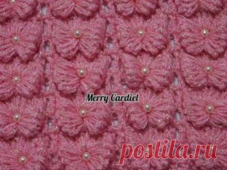 como tejer punto con perlitas  para mantita, colcha y ropita de bebe