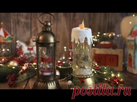 DIY Снежный шар из банки | Фонарь из банки
