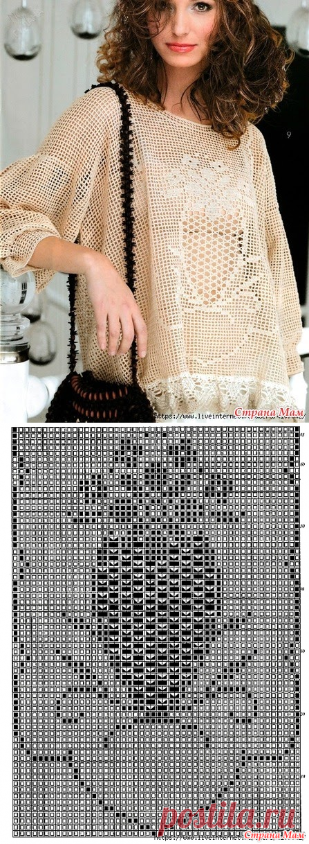 Как хорошо уметь вязать: АНАНАС. ФИЛЕЙНЫЙ ДЖЕМПЕР В СТИЛЕ ОВЕРСАЙЗ...