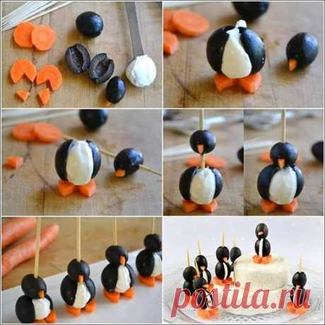 YouExif - Snack for Christmas: Black Olive + Cream Cheese + Carrot = cute penguin