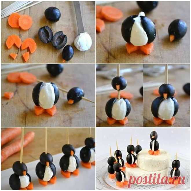 YouExif - Snack for Christmas: Black Olive + Cream Cheese + Carrot = cute penguin