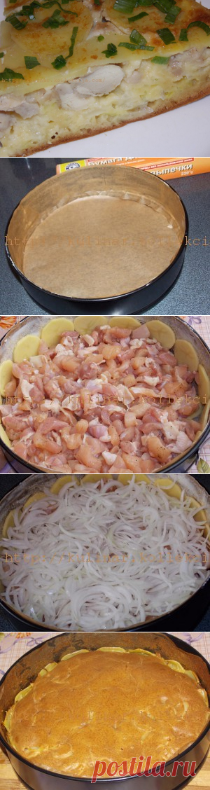 Заливной пирог с курицей и картошкой - это нереально вкусно - нежно, сочно, ароматно