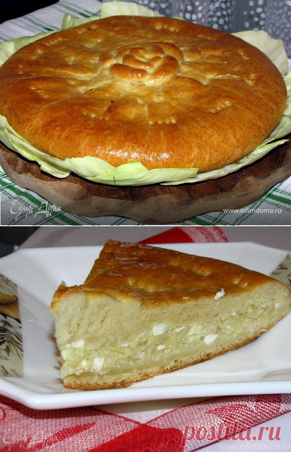 Нежный пирог с капустой (из сдобного дрожжевого теста)