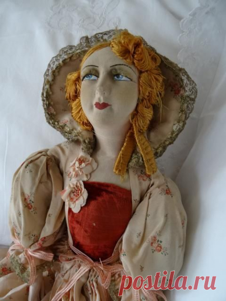 Faded Rose French bedroom boudoir doll , circa 1920 from frenchfadedgrandeur on Ruby Lane