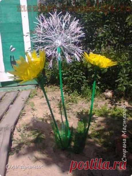 поделки из пластиковых бутылок: Гигантский одуванчик