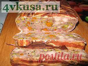 Террин мясной с фисташками и курагой | 4vkusa.ru