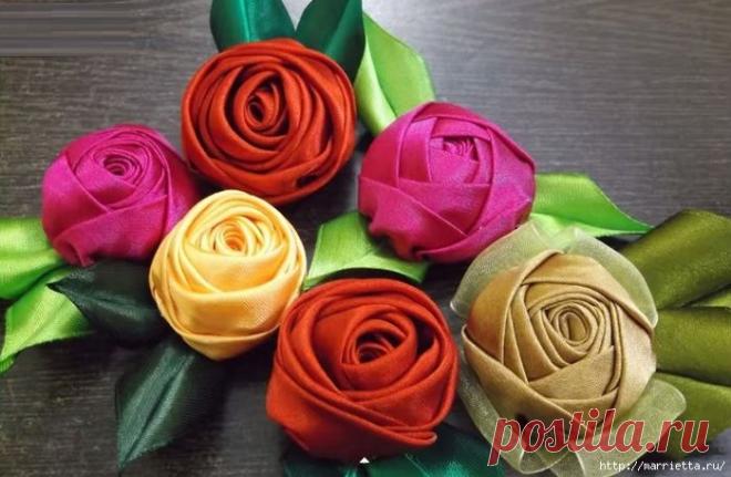 Розочки из широкой ленты | Моё хобби