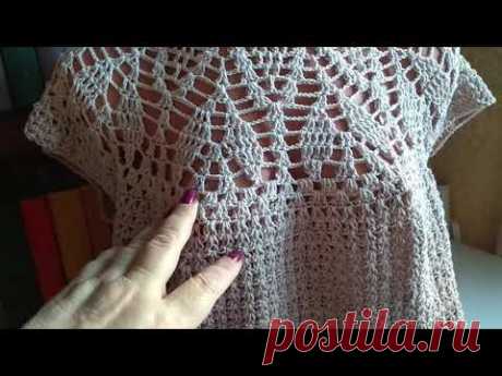 Продолжаем вязать длинное платье от горловины