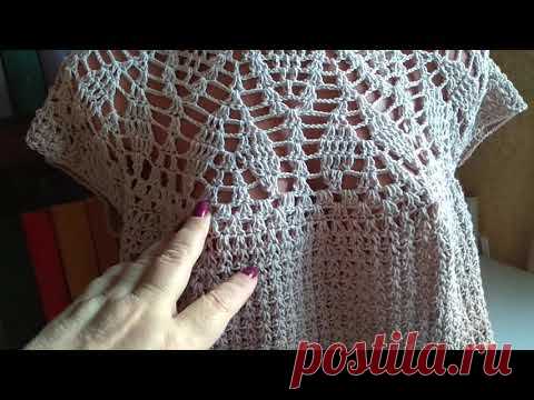 Продолжаем вязать длинное платье от горловины