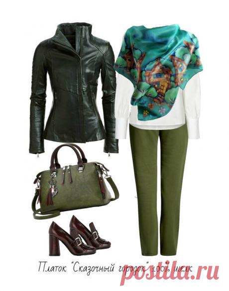 Батик платок Сказочный городок – купить в интернет-магазине на Ярмарке Мастеров с доставкой - 7ZS07RU | Архангельск