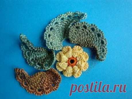 ▶ Как вязать листик крючком Урок 293 How to crochet leaf - YouTube