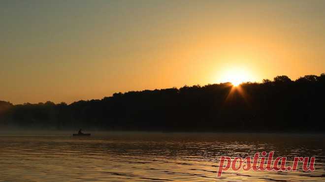 Рассвет на реке. Фото. Рыбалка. Обь