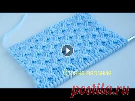 Узоры спицами. Рельефный узор. Knitting patterns. Embossed pattern. Вяжем очень простой рельефный узор. Раппорт узора 6 петель и 4 ряда. Для образца набираем количество петель кратное 6+2 кромочные петли. При круговом ...