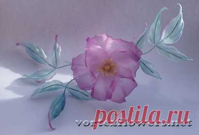 Шиповник из натурального шёлка "Сюрприз" по новой секретной технологии | Vortex Flowers