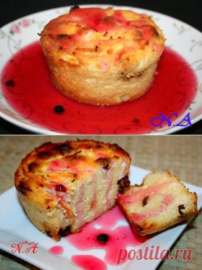 Лапшевник творожный с киселем