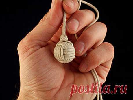Плетение декоративного узла 'Обезьяний Кулак' (Monkey Fist)