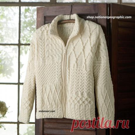 Жакет спицами на молнии