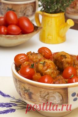 Фрикадельки с помидорами черри - кулинарный рецепт.