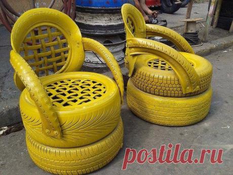 из старых шин
