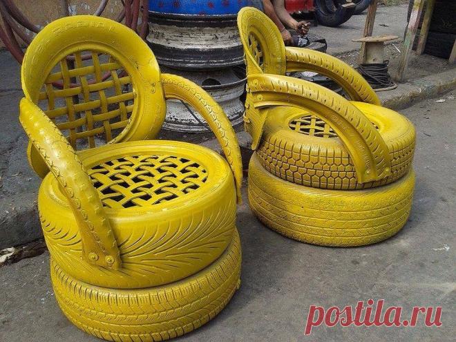 из старых шин