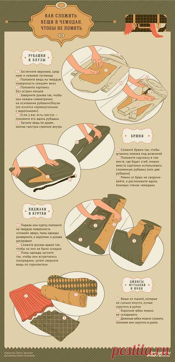 Как сложить вещи в чемодан, чтобы не помять. Инфографика - Вопрос-ответ - Аргументы и Факты