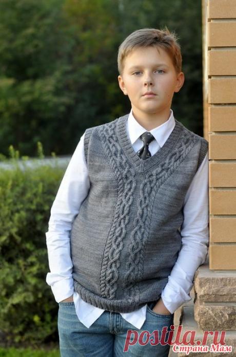 Безрукавка для мальчиков (спицы) - Вязание - Страна Мам