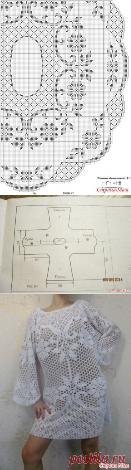 Туника филейная крючком - Все в ажуре... (вязание крючком) - Страна Мам