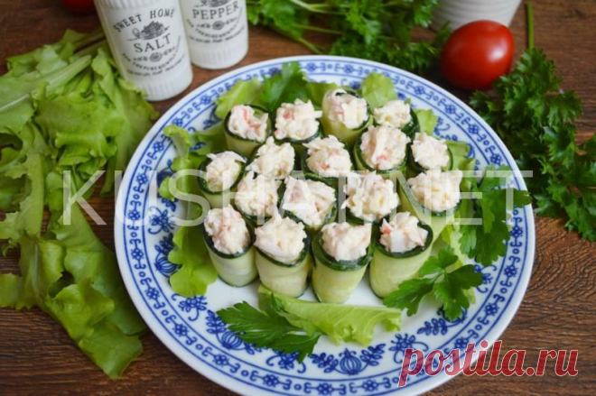 Рулетики из огурцов с сыром. Пошаговый рецепт с фото &bull; Кушать нет