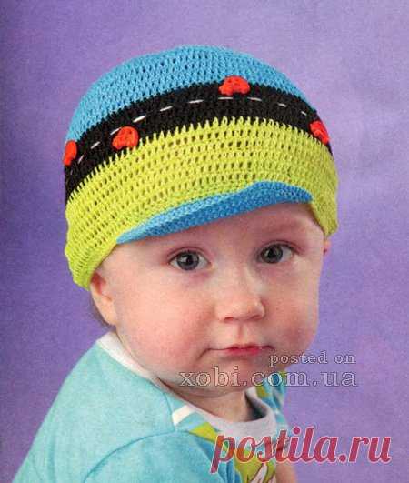 шапочка для мальчика «дорога» вязаная крючком