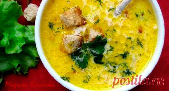 Суп с плавленным сыром и курочкой