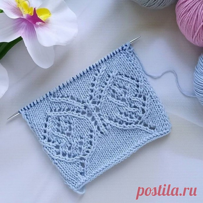 Узор спицами "Бабочка"