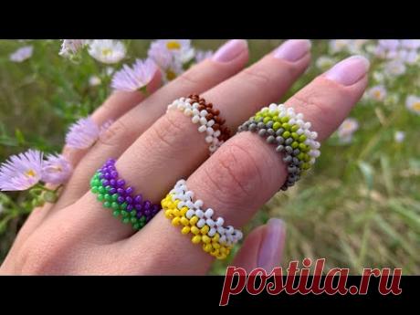 How to make a beaded ring in the technique RAW