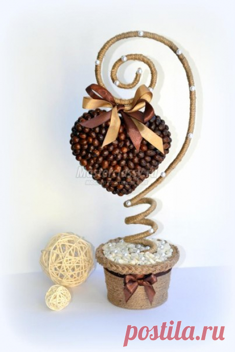 Кофейный топиарий в форме сердца — DIYIdeas