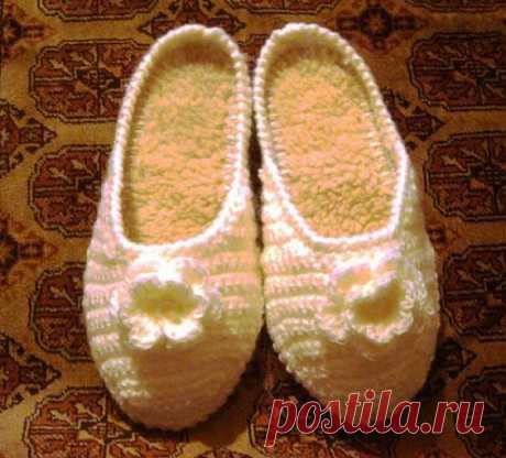 Тапочки крючком - мастер-класс - Ярмарка Мастеров - ручная работа, handmade