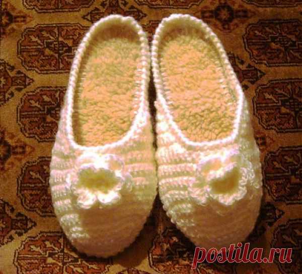 Тапочки крючком - мастер-класс - Ярмарка Мастеров - ручная работа, handmade