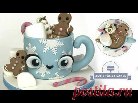 Christmas hot chocolate cake tutorial