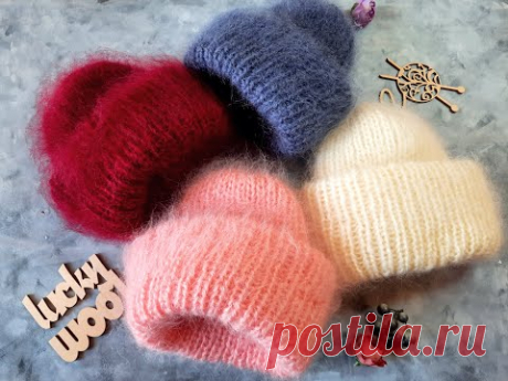 Вяжем мохеровую шапку такори из Alize Mohair classic.
