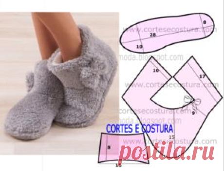 Pantufas femininas passo a passo do molde com medidas