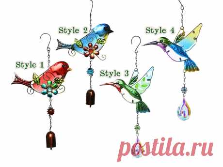 Colibrí carillón de viento, carillón de viento colibrí metal vidrio pintado, campana colgante Colgante de ventana, Colector de sol de pájaro, Regalos conmemorativos Regalos de simpatía - Etsy Chile