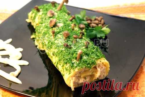 Ведьмино полено – Пошаговый рецепт с фото. Закуски. Вкусные рецепты с фото. Закуски из курицы